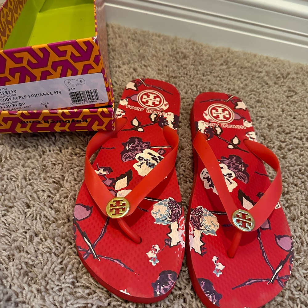 Tory Burch Candy Apple Tory Burch Flip Flops Sz 9